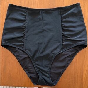 High-Waist Black Bikini Bottoms
